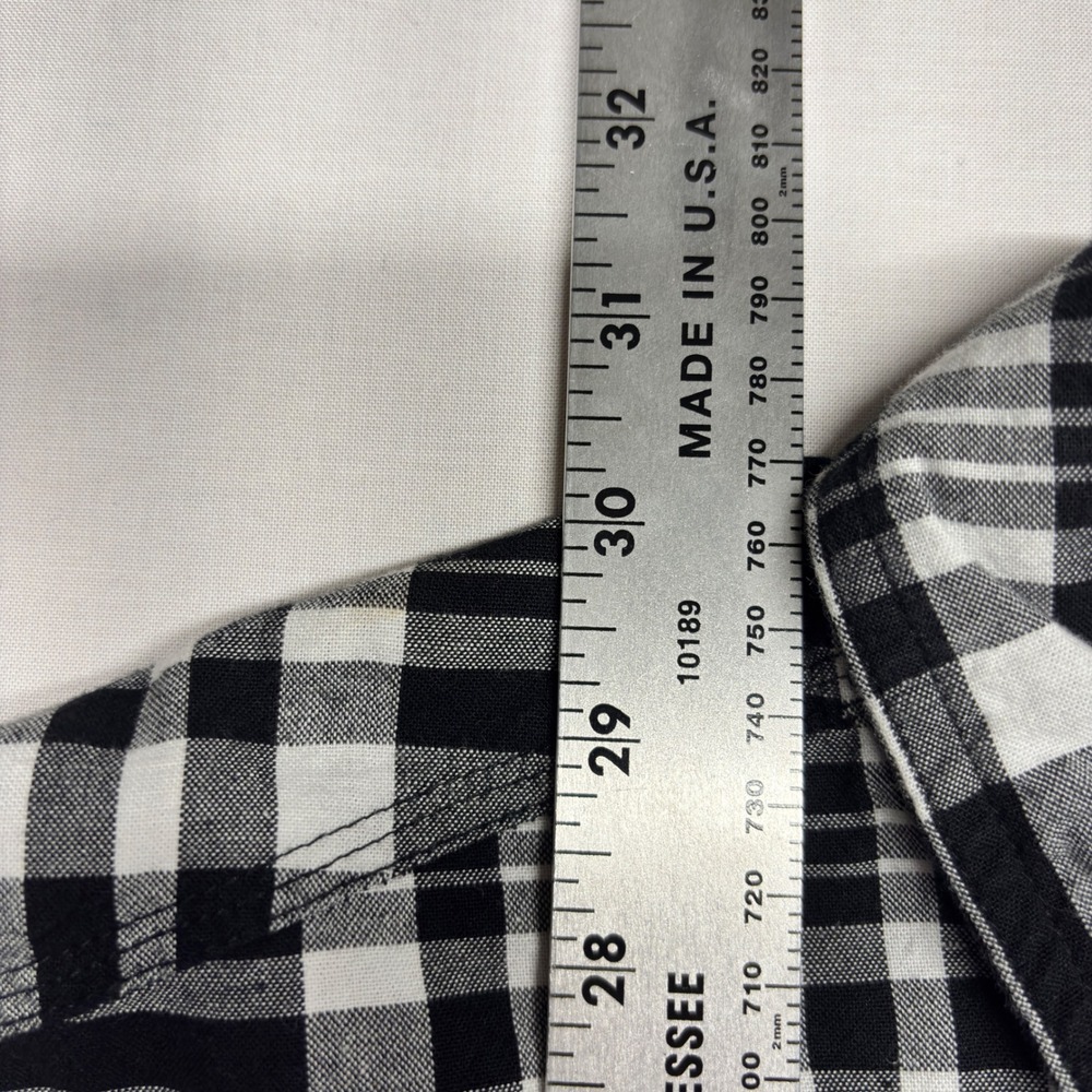 Levis Mens XL Black White Plaid Long Sleeve Button Down Shirt Flannel - Picture 6 of 8